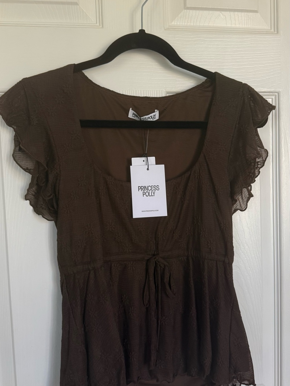 NWT Princess Polly Auroraah Frill Top🍫🤎